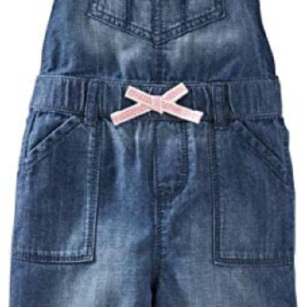 NEW Oshkosh Overalls Denim Blue Bgosh Girls 12M - Picture 3 of 6